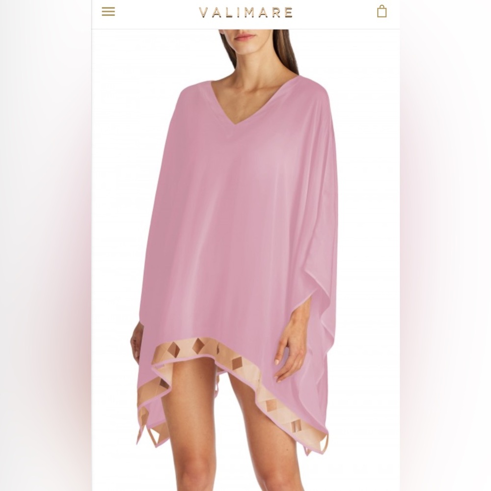 NWT $290 VALIMARE TULUM Bandage Poncho, One Size 100% Viscose Chiffon